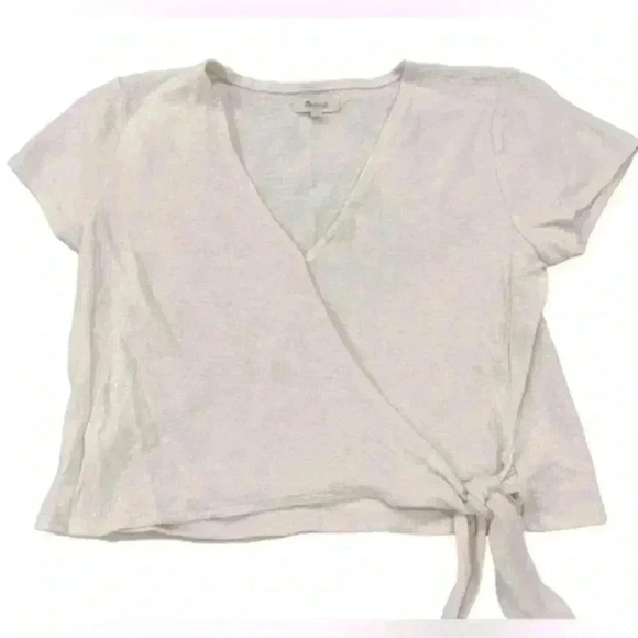 Madewell Tops - Madewell Cream Side Tie Cropped Oversized Tunic Women’s Size Medium
